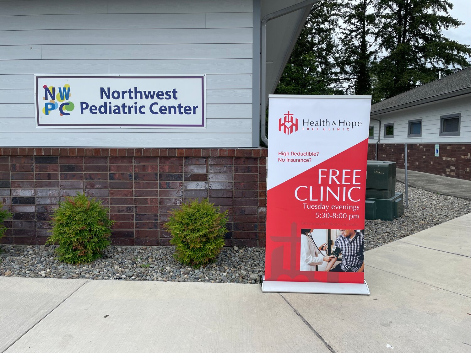 Health and Hope Clinic is open from 5:30 p.m. to 8 p.m. on Tuesdays at 1911 Cooks Hill Road, Centralia.